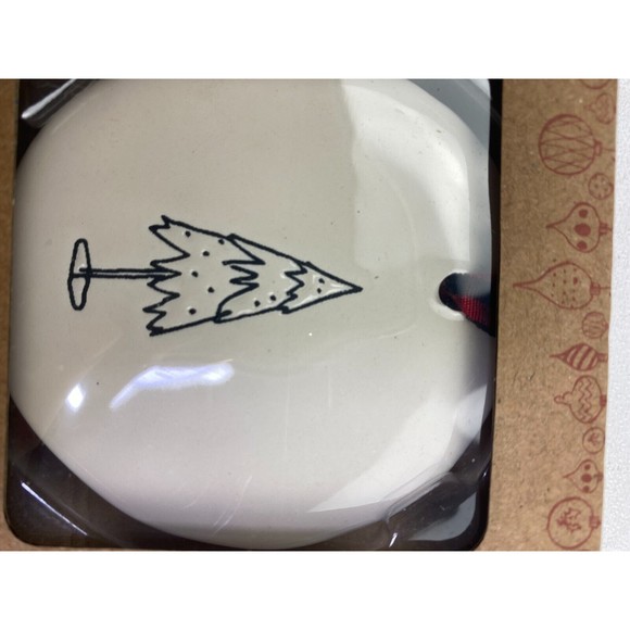 Rae Dunn Set of 3 Ceramic Ornaments Merry Bright and Christmas Tree Boxed Set - Picture 3 of 6